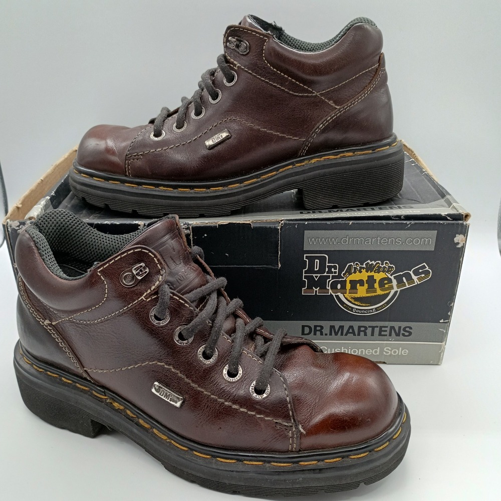 Vintage Dr. Martens Made in England Brown Leather Boots Mens 8 Womens 9 UK 7